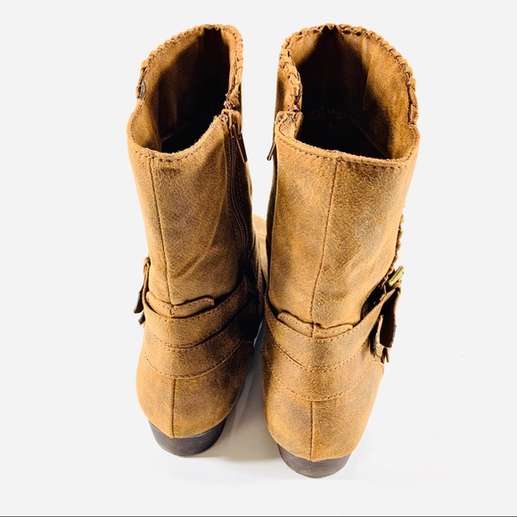 Wallflower Booties Blessed Brown Faux Leather 9.5 - Picture 3 of 6